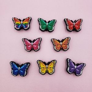 8pc Butterfly Bundle Shoe Charms Croc Clog Jibbitz